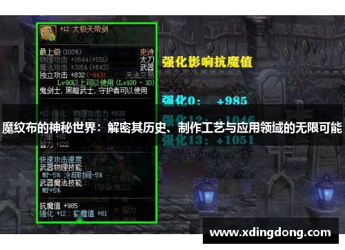 魔纹布的神秘世界：解密其历史、制作工艺与应用领域的无限可能